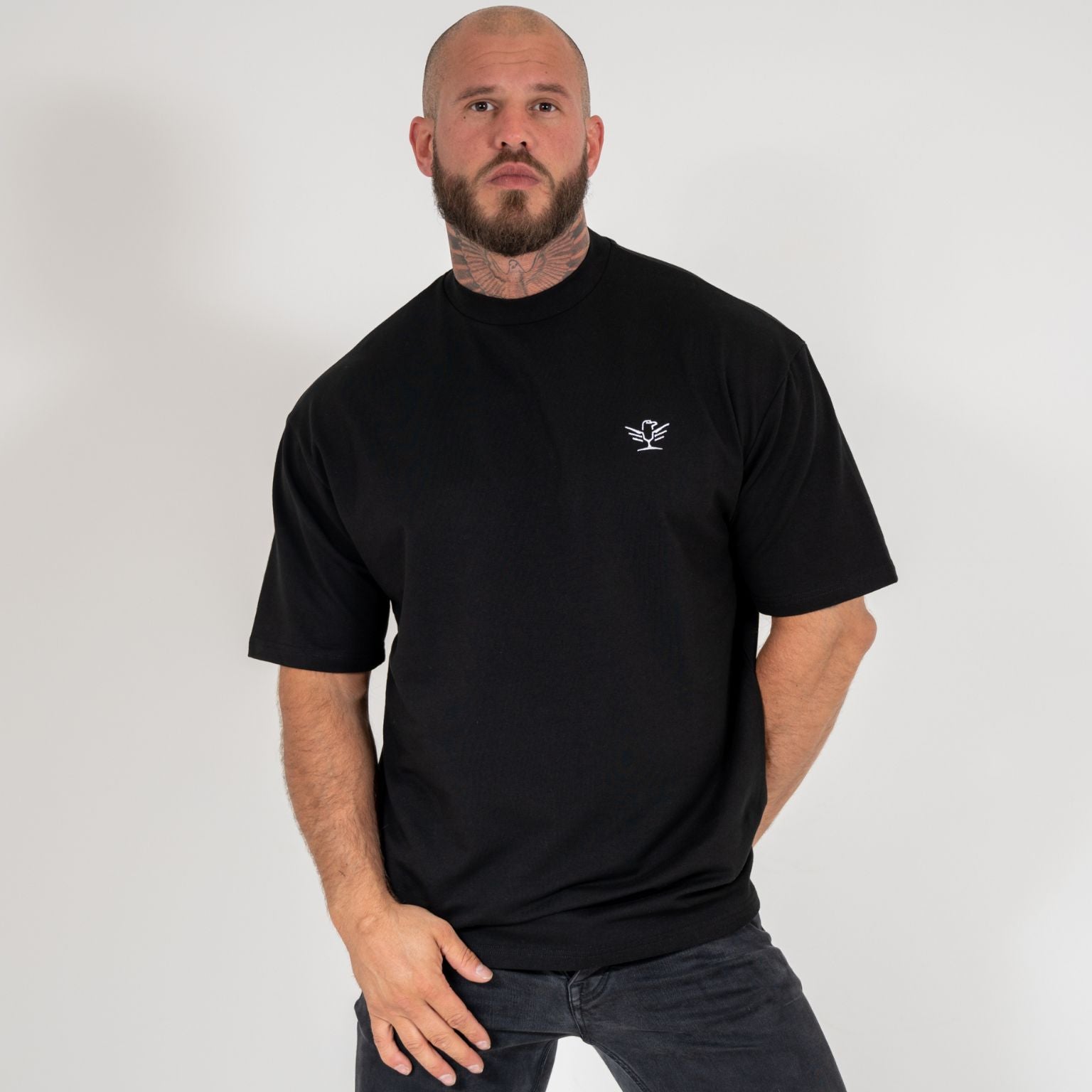 Black Embroidered Tee