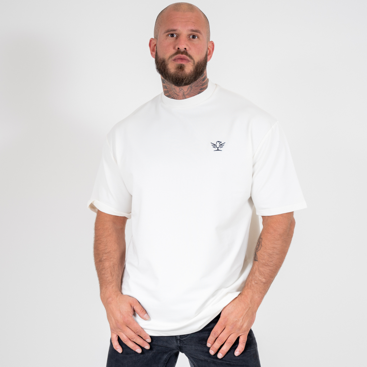 Cream Embroidered Tee