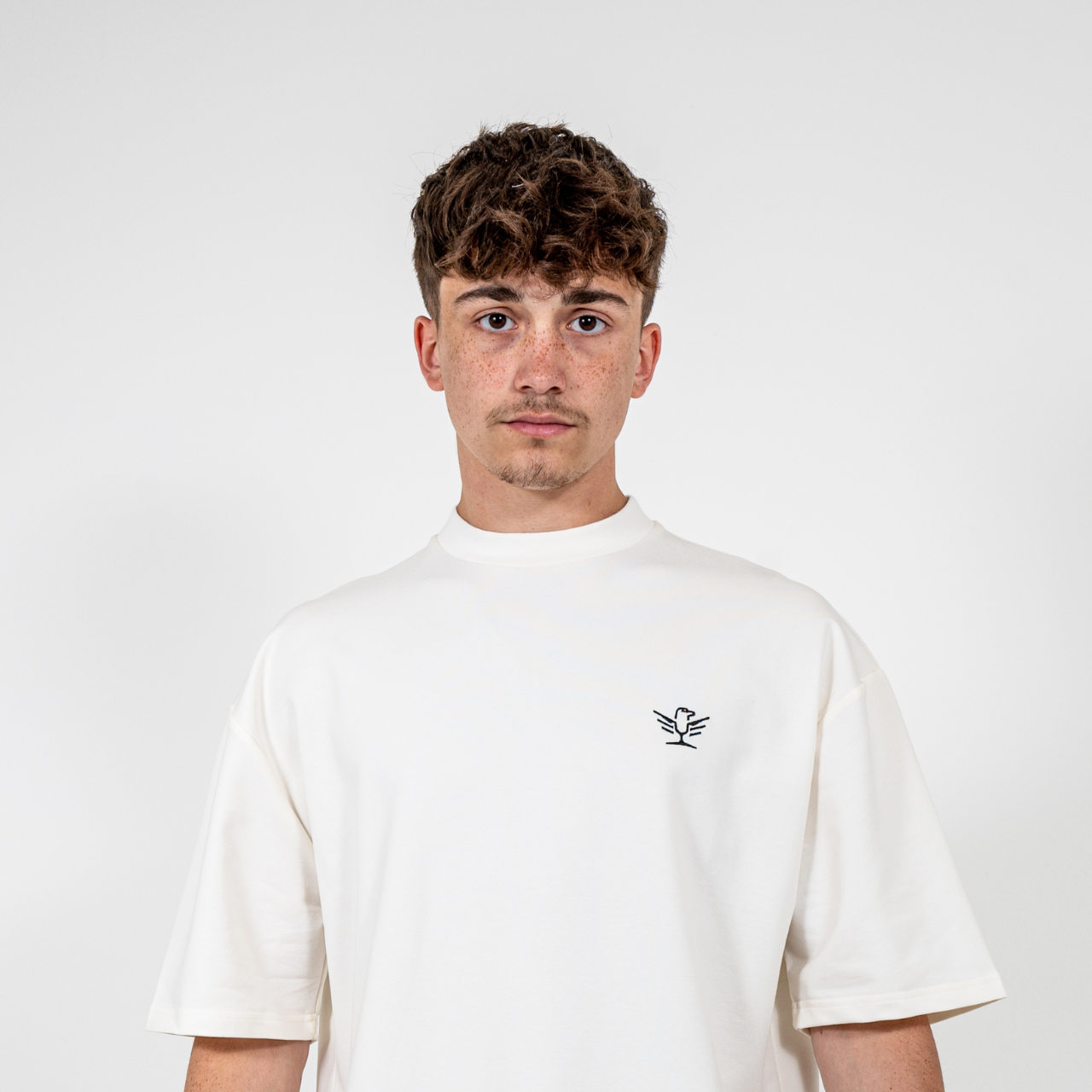 Cream Embroidered Tee