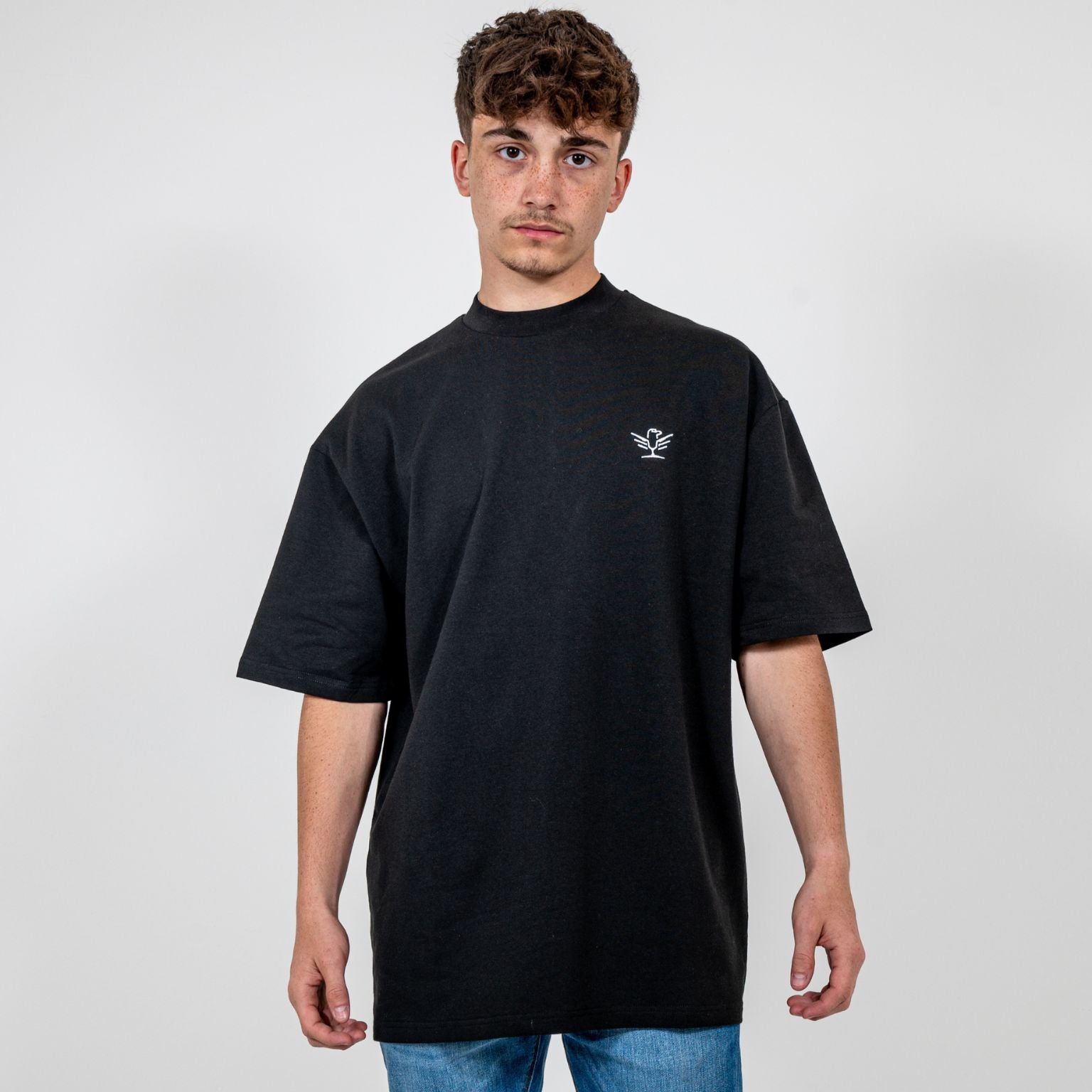 Black Embroidered Tee
