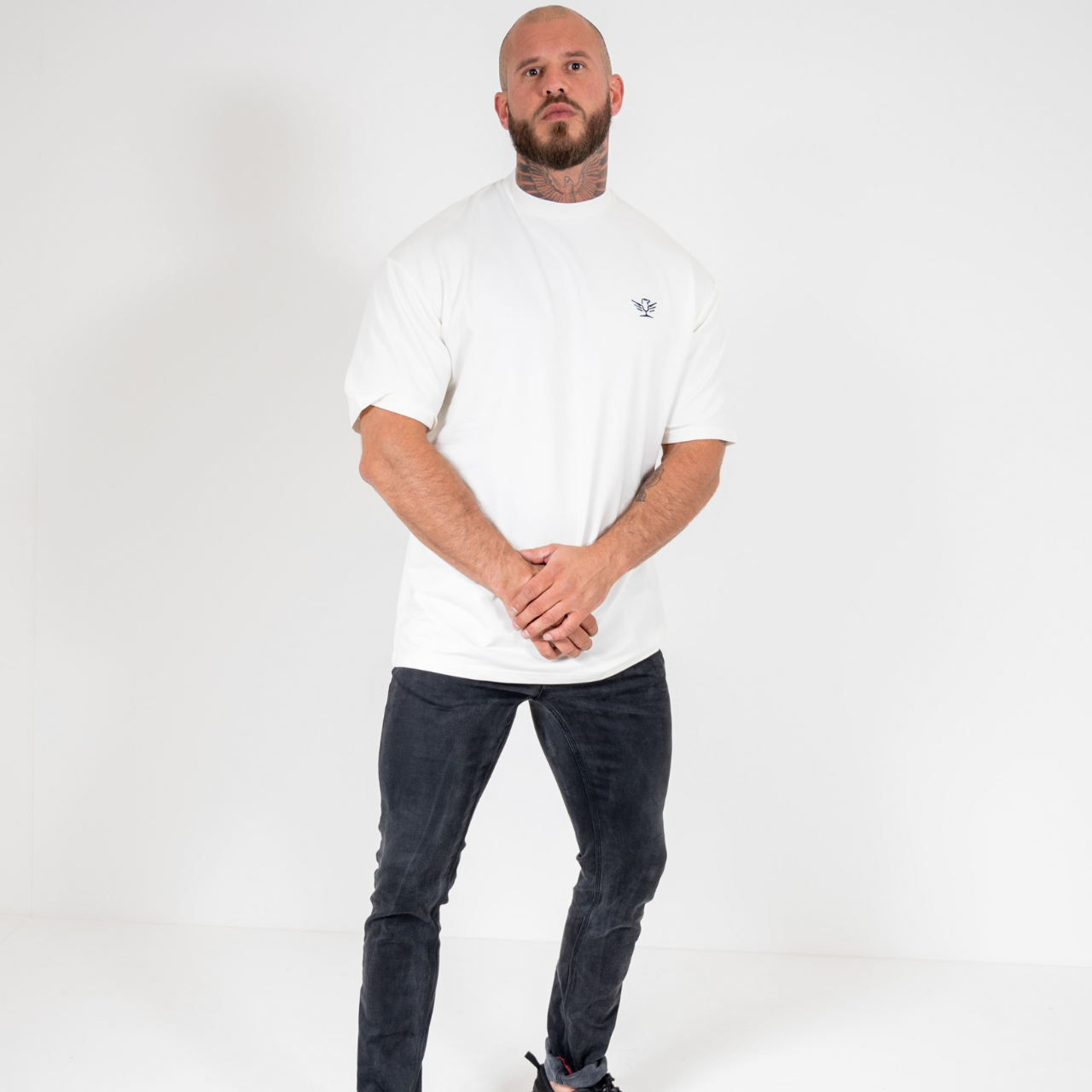 Cream Embroidered Tee